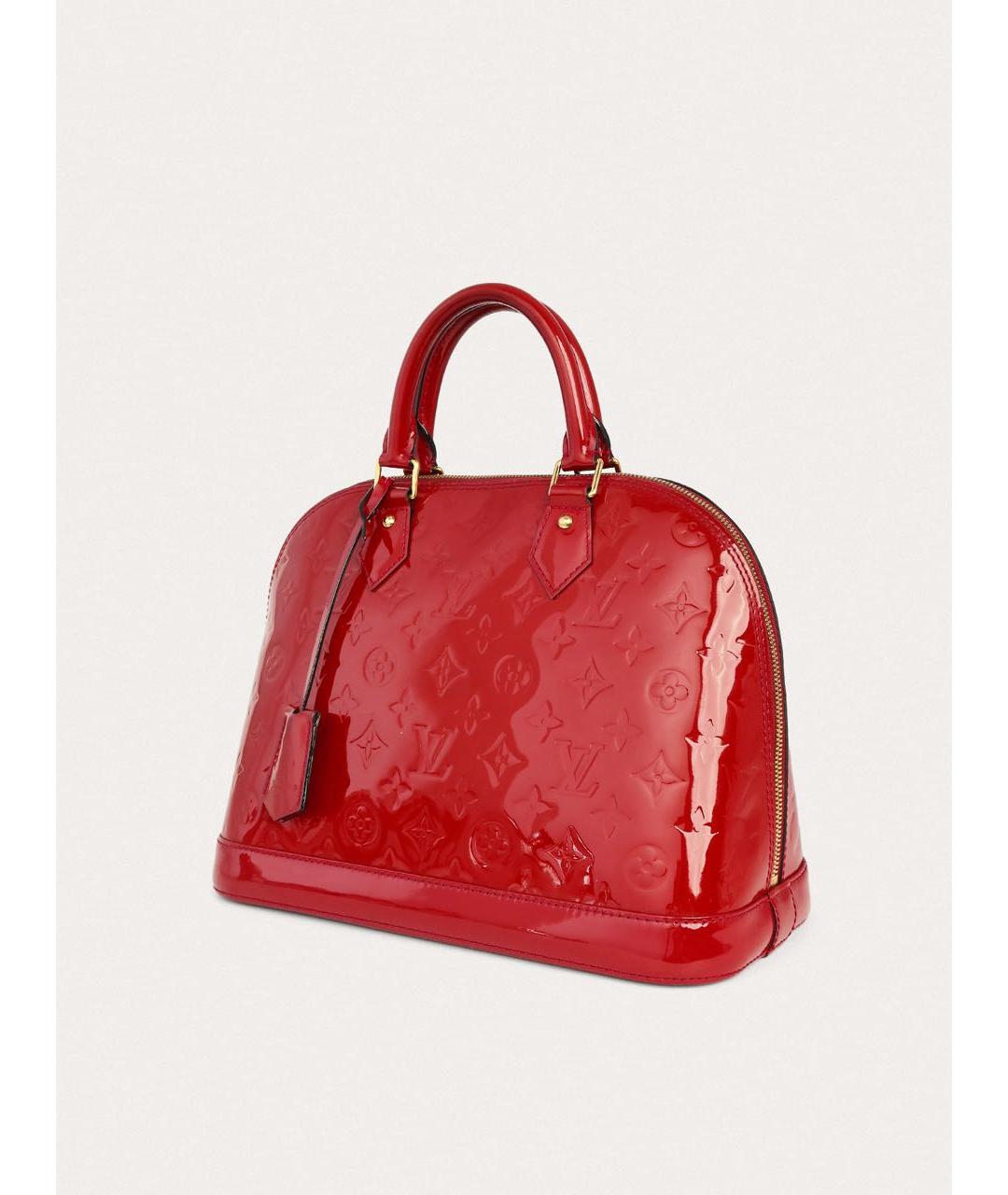 LOUIS VUITTON Красная сумка с короткими ручками из лакированной кожи, фото 2