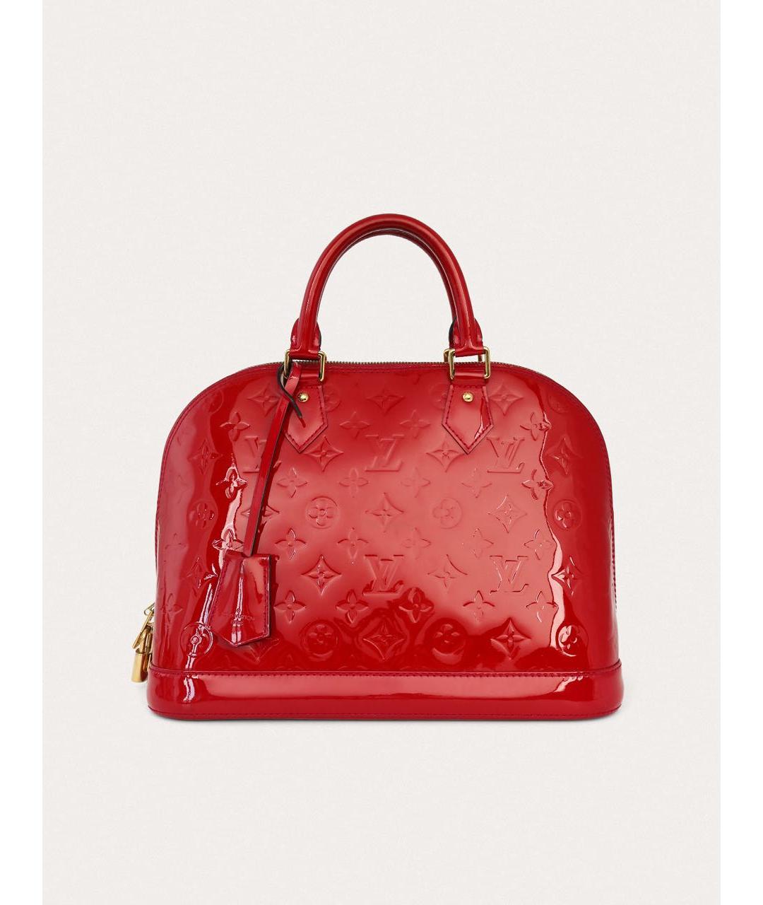LOUIS VUITTON Красная сумка с короткими ручками из лакированной кожи, фото 9
