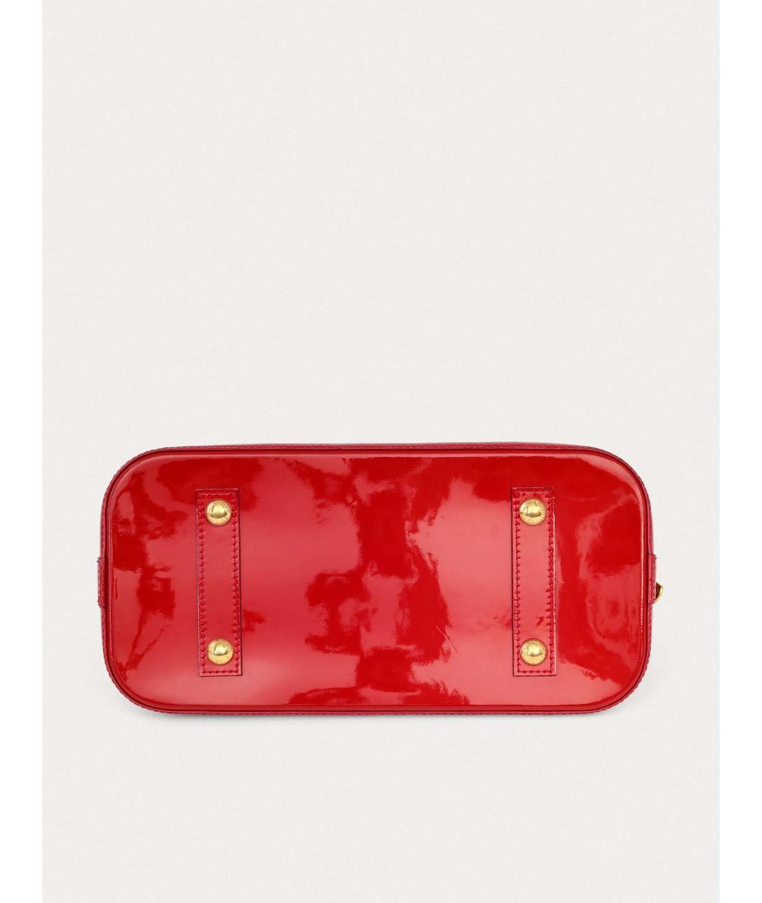 LOUIS VUITTON Красная сумка с короткими ручками из лакированной кожи, фото 5