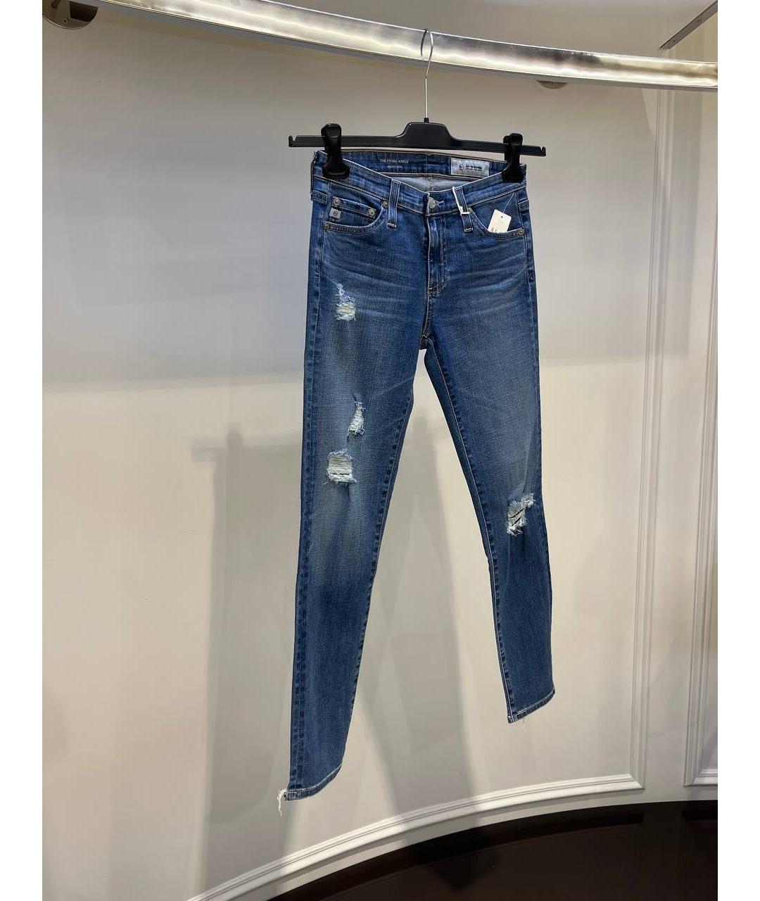 AG JEANS Синие джинсы слим, фото 3