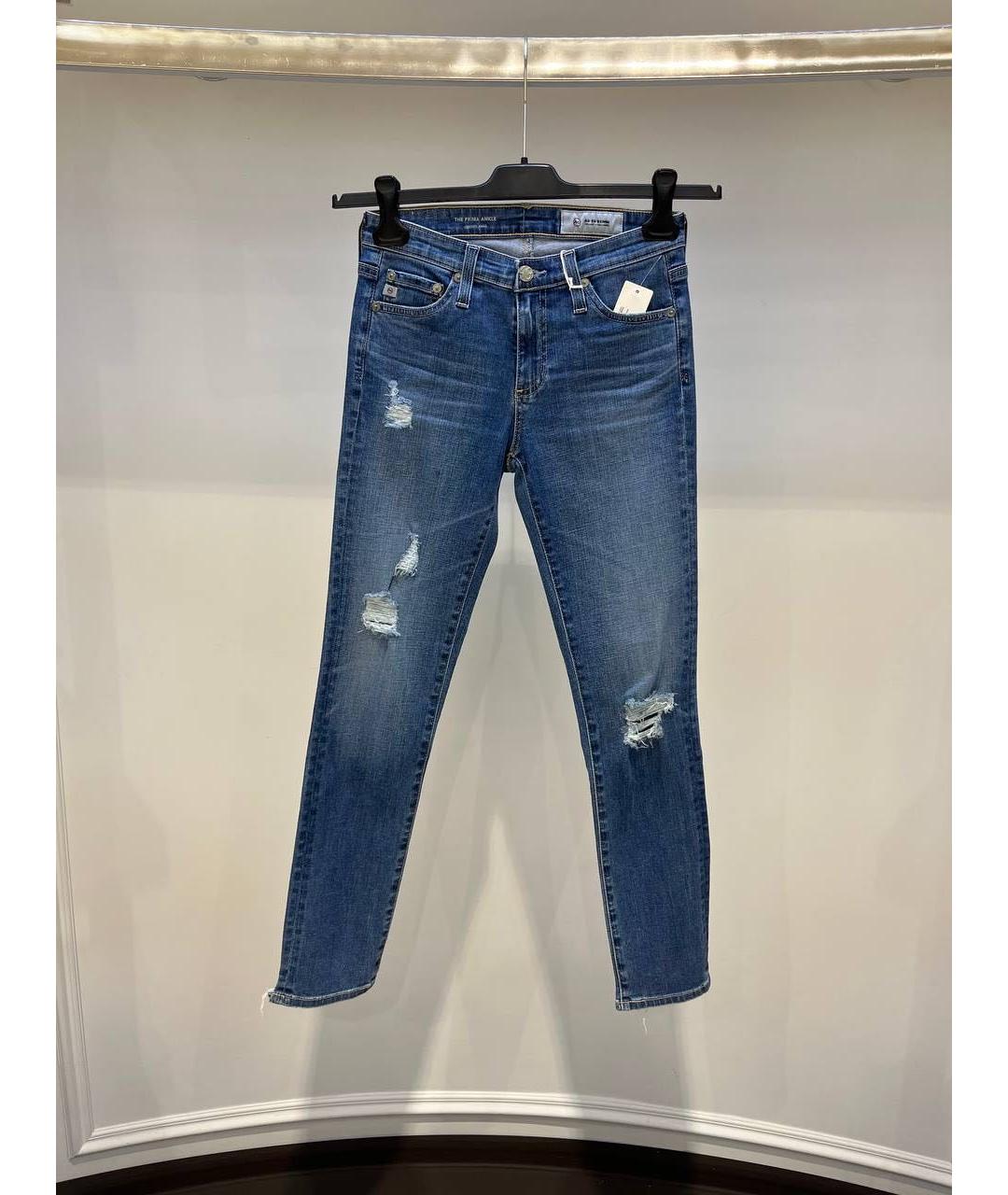 AG JEANS Синие джинсы слим, фото 4