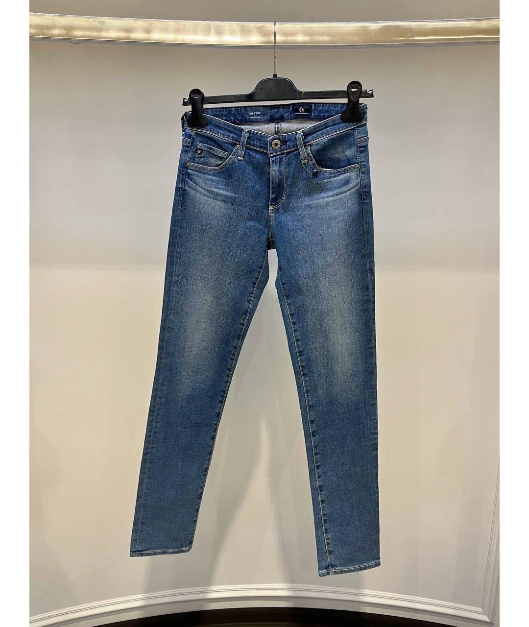 AG JEANS Синие джинсы слим, фото 4