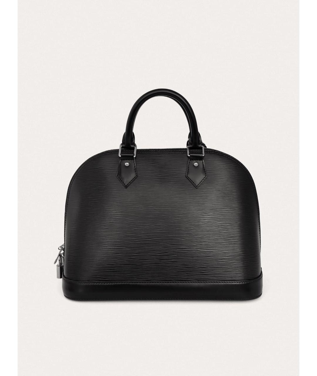 LOUIS VUITTON Черная кожаная сумка с короткими ручками, фото 3