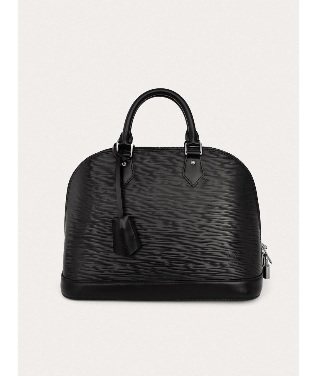 LOUIS VUITTON Черная кожаная сумка с короткими ручками, фото 9