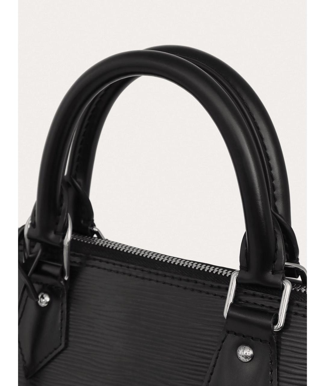LOUIS VUITTON Черная кожаная сумка с короткими ручками, фото 8