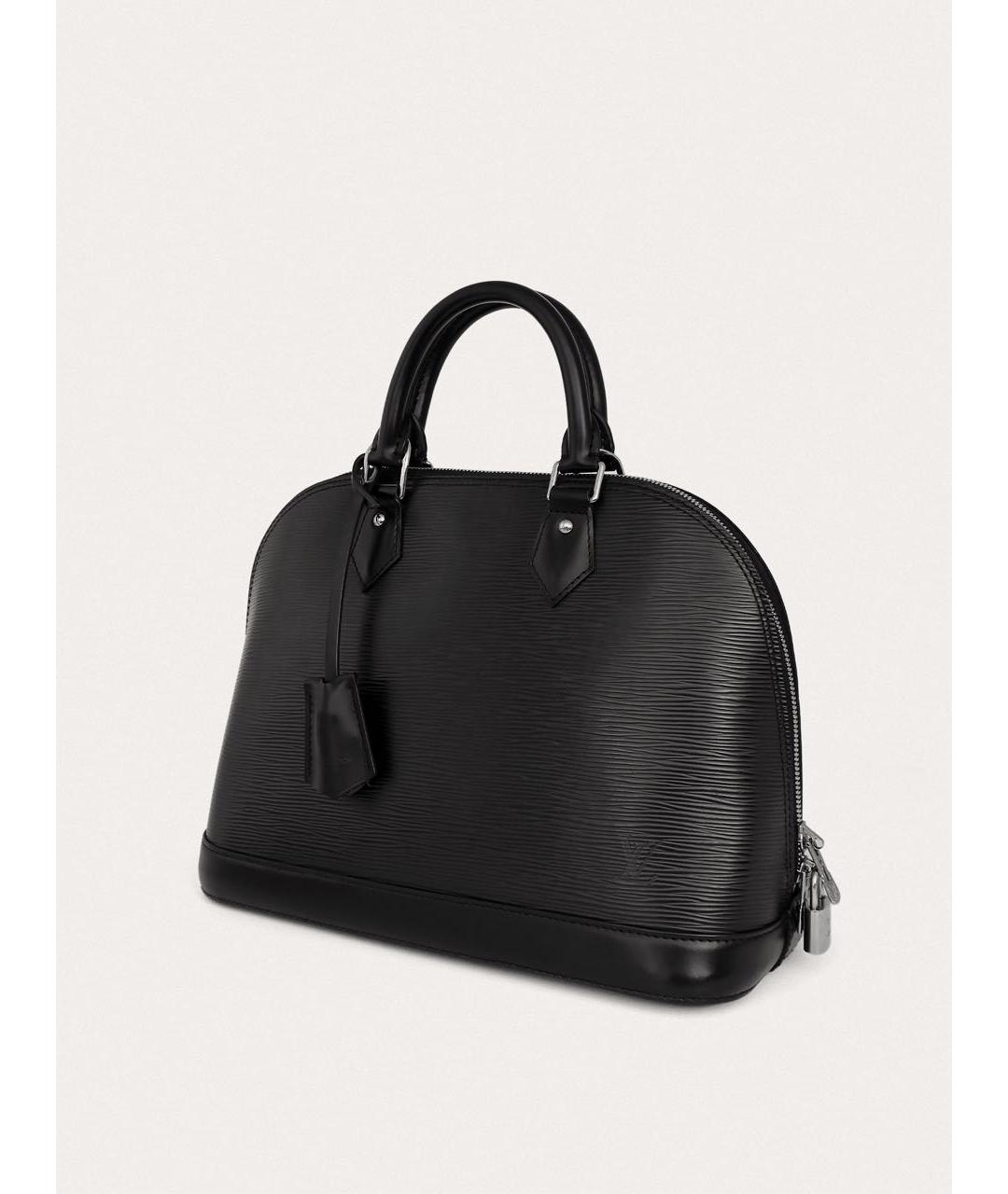 LOUIS VUITTON Черная кожаная сумка с короткими ручками, фото 2