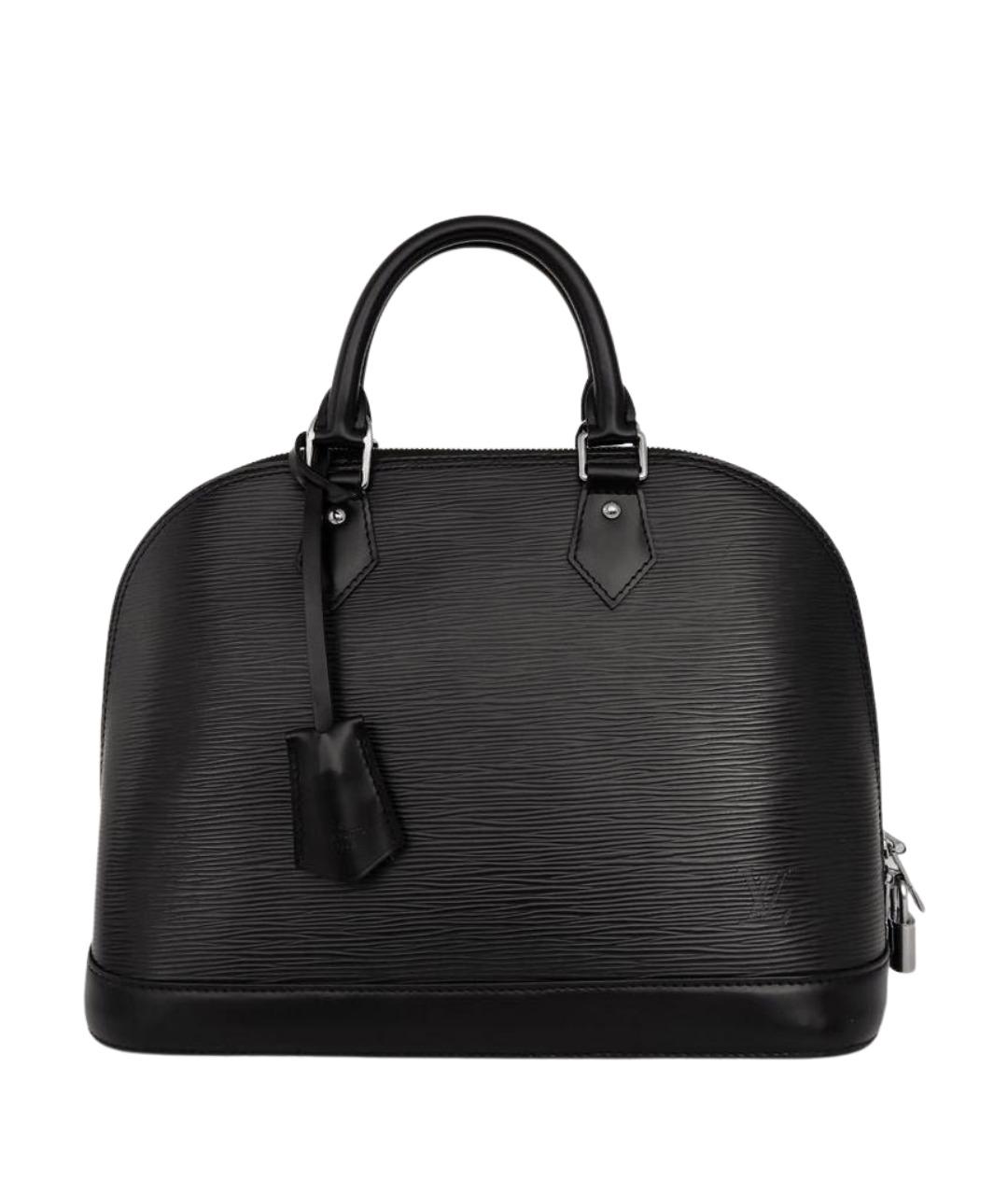 LOUIS VUITTON Черная кожаная сумка с короткими ручками, фото 1
