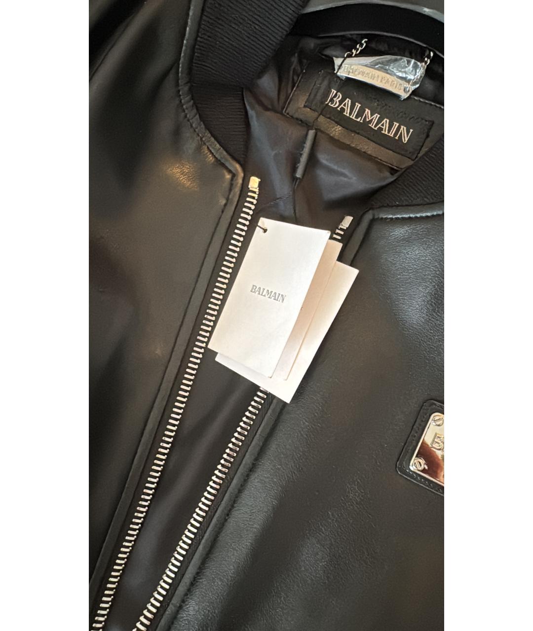 BALMAIN Черная кожаная куртка, фото 3