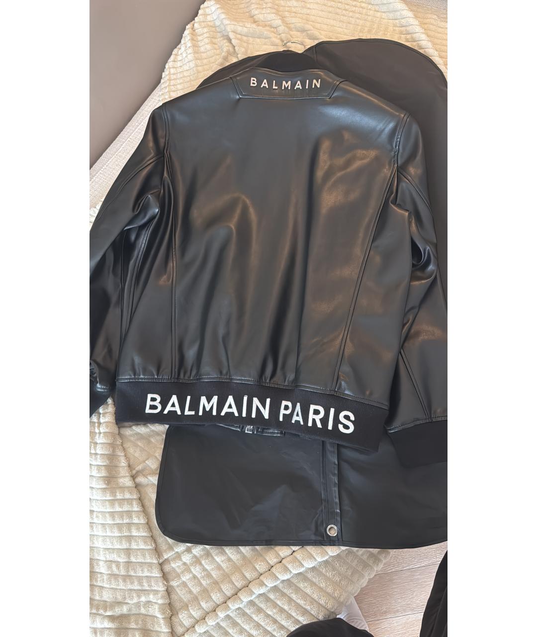 BALMAIN Черная кожаная куртка, фото 2