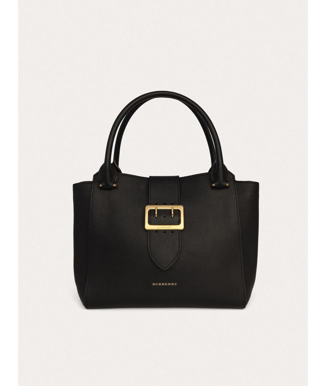 BURBERRY Черная кожаная сумка с короткими ручками, фото 9