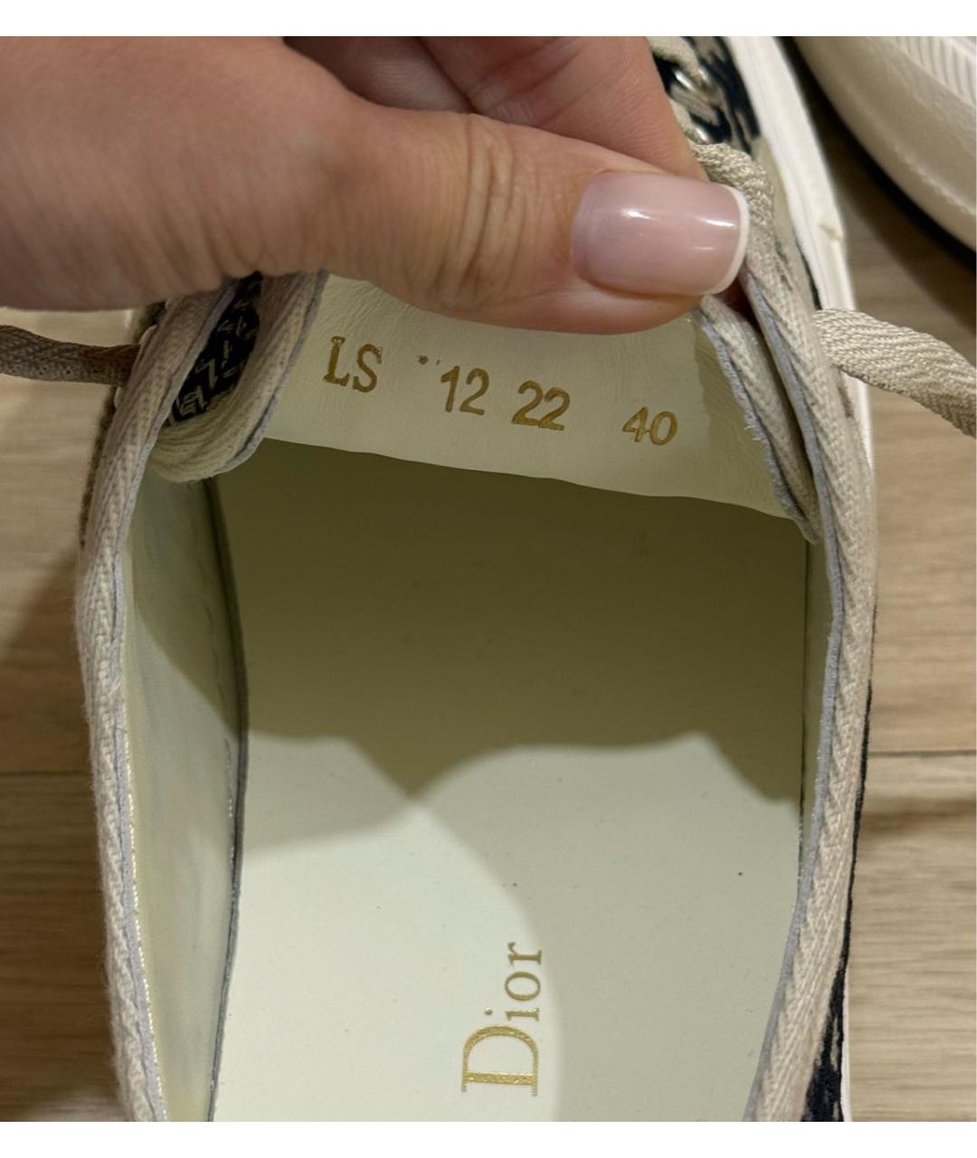 CHRISTIAN DIOR Серые текстильные кеды, фото 5