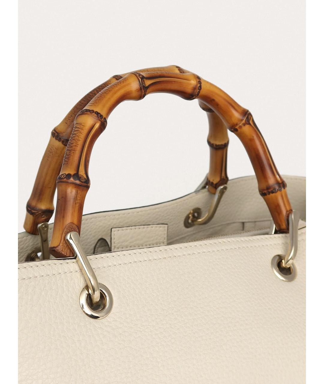 GUCCI Бежевая кожаная сумка тоут, фото 8