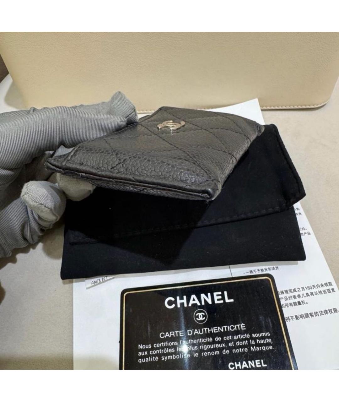 CHANEL Черный кожаный кардхолдер, фото 5