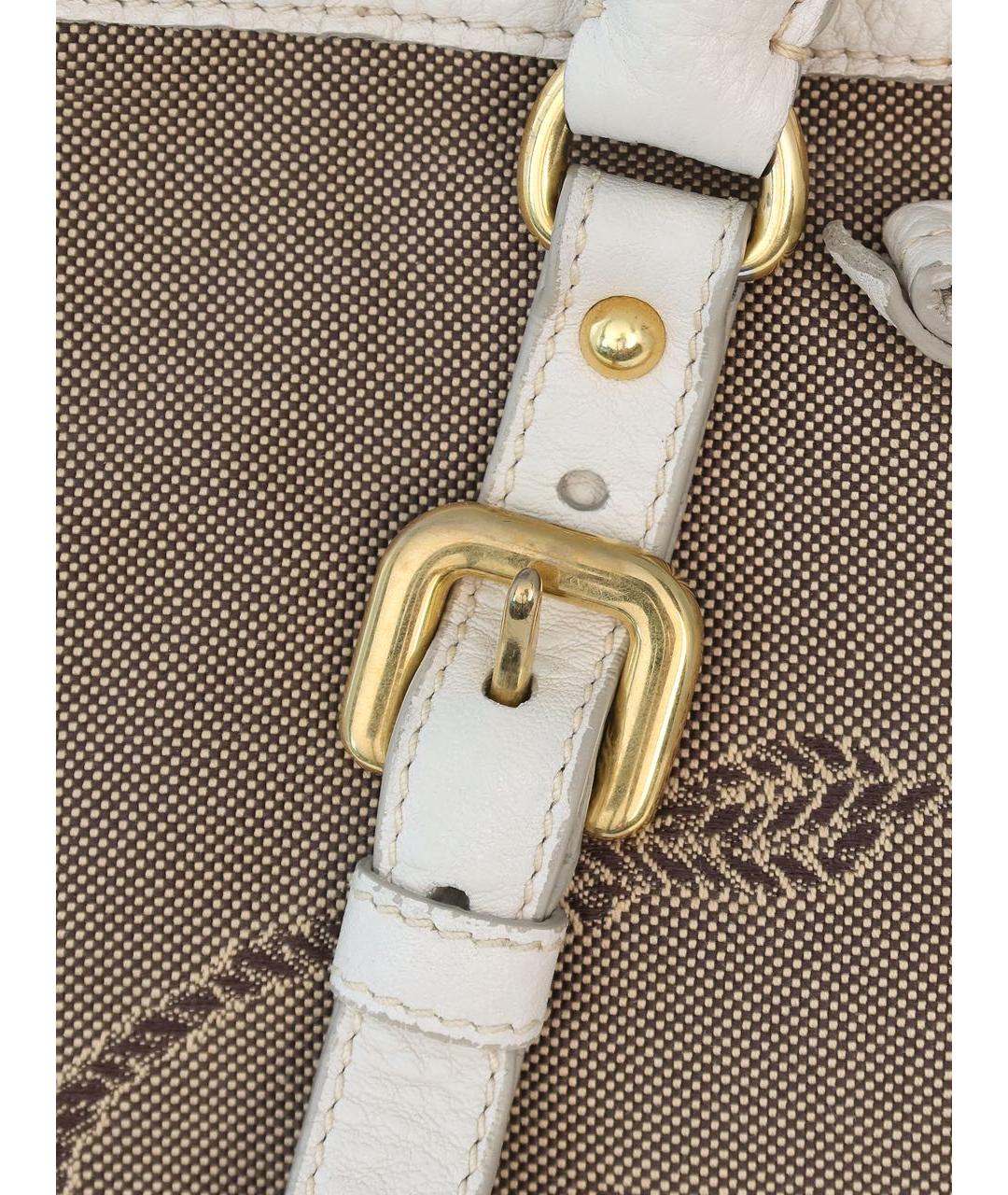 PRADA Бежевая тканевая сумка тоут, фото 7