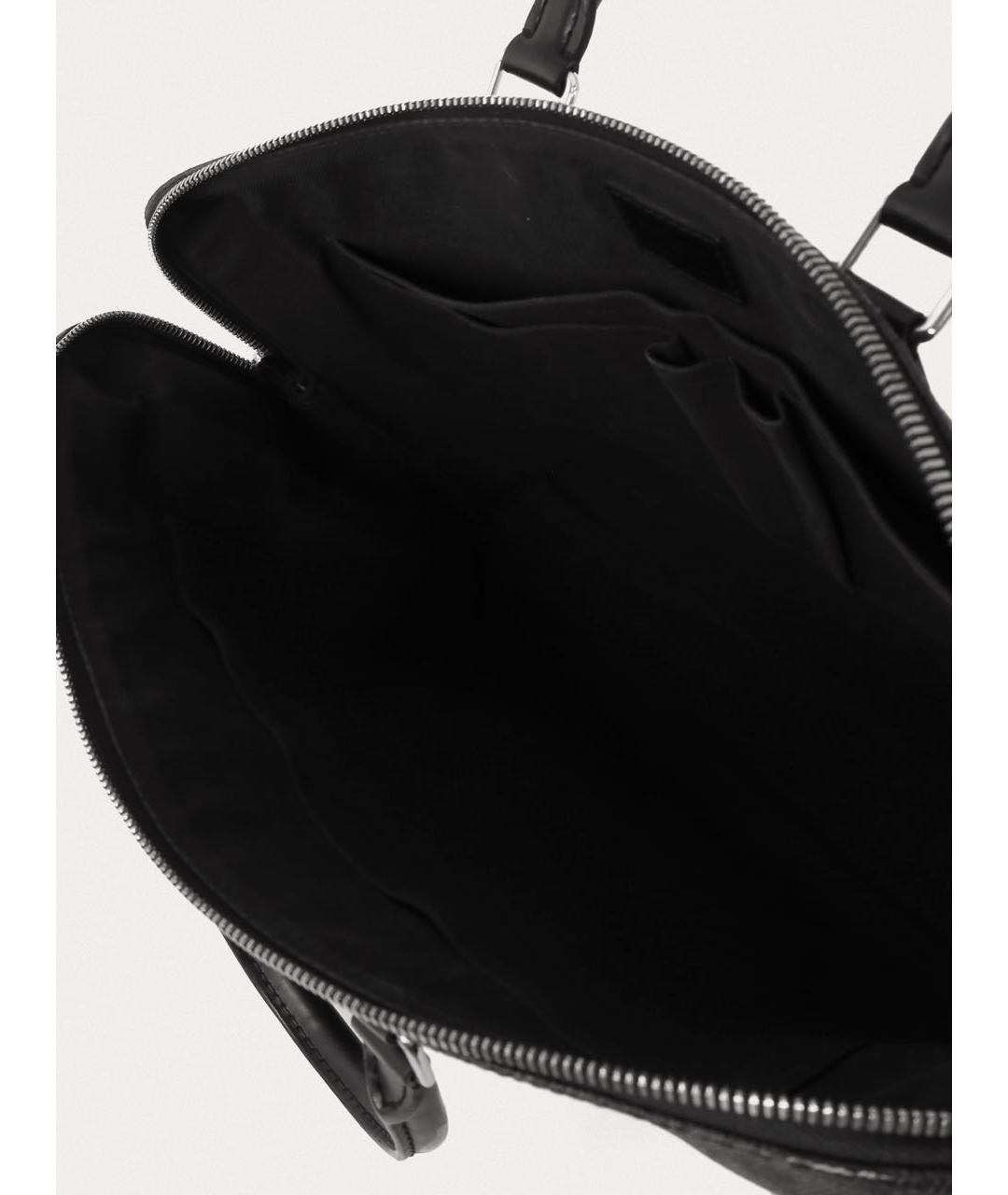 LOUIS VUITTON Черный кожаный портфель, фото 4