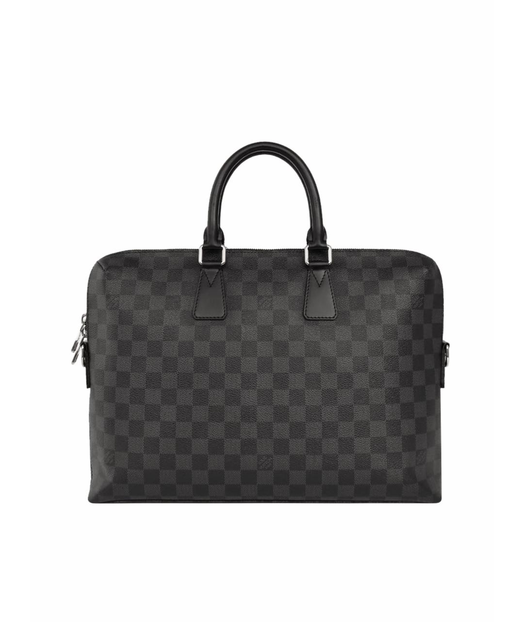 LOUIS VUITTON Черный кожаный портфель, фото 1