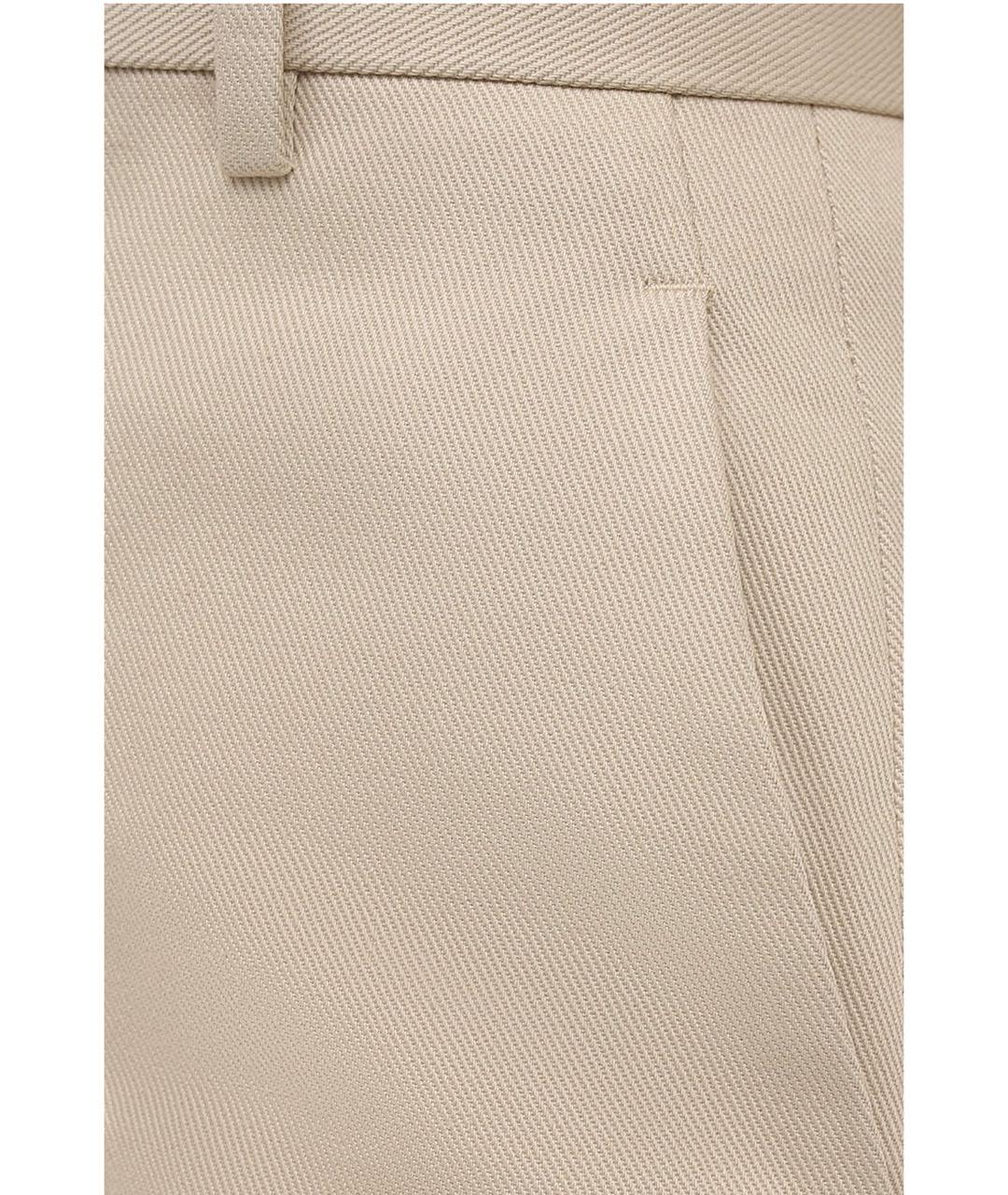 BOTTEGA VENETA Бежевые хлопковые брюки широкие, фото 4