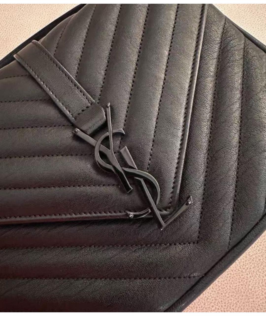 SAINT LAURENT Черная кожаная сумка через плечо, фото 5