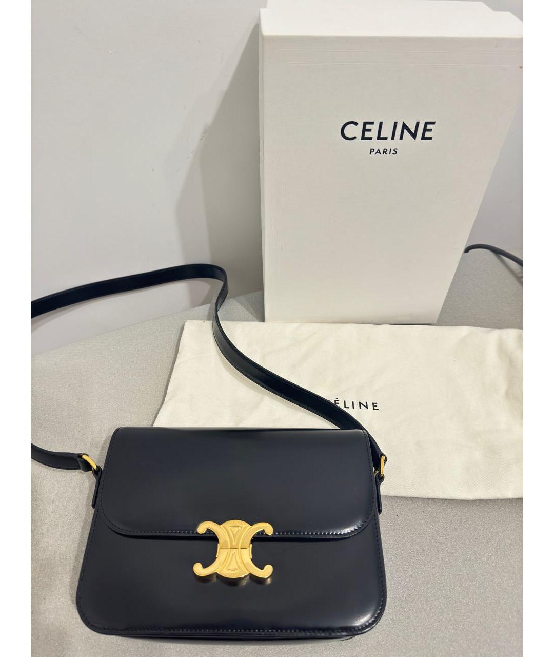 CELINE Черная кожаная сумка через плечо, фото 7