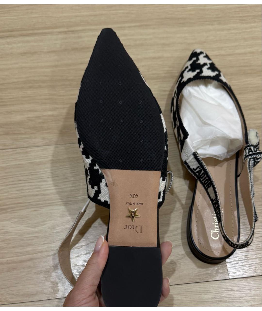 CHRISTIAN DIOR Белые текстильные мюли, фото 5