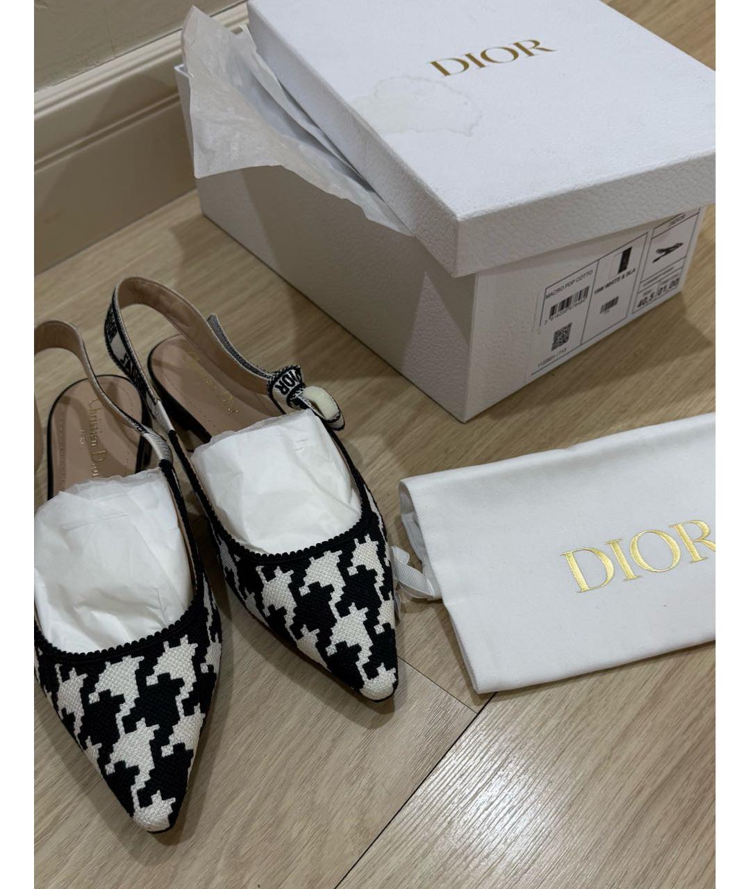 CHRISTIAN DIOR Белые текстильные мюли, фото 7
