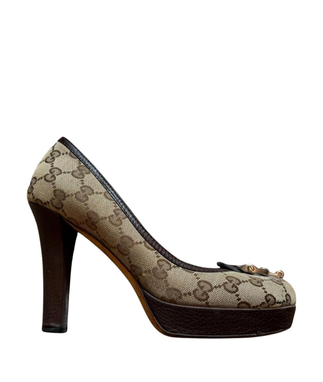 GUCCI Бежевые синтетические туфли, фото 1