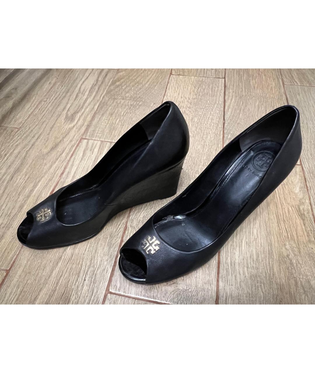 TORY BURCH Черные кожаные туфли, фото 2