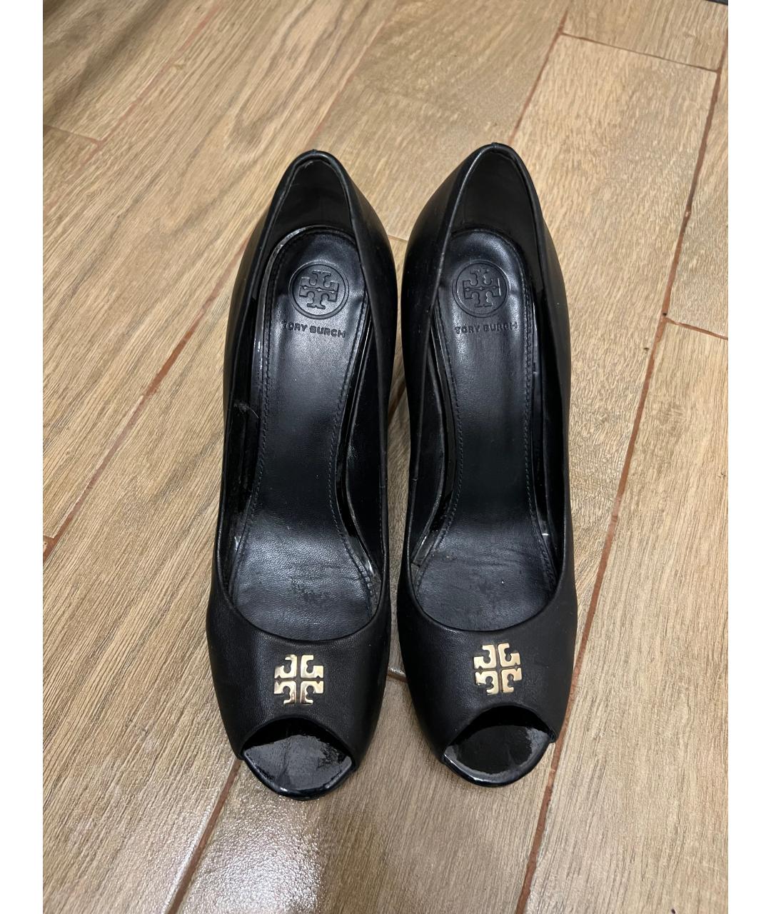 TORY BURCH Черные кожаные туфли, фото 4