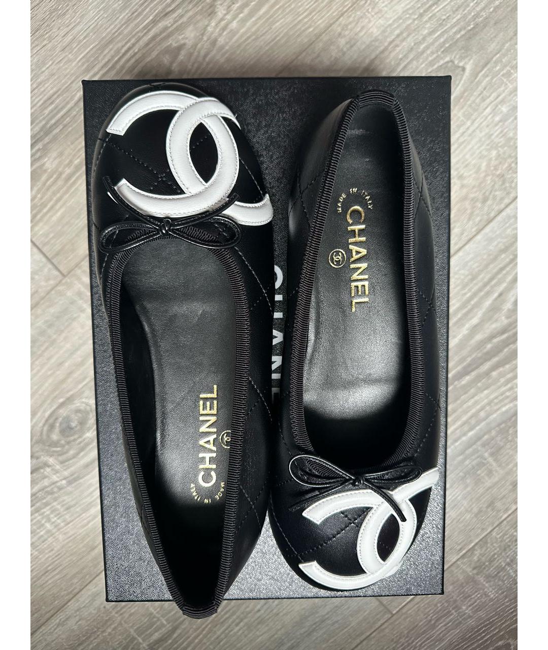CHANEL Черные кожаные балетки, фото 6