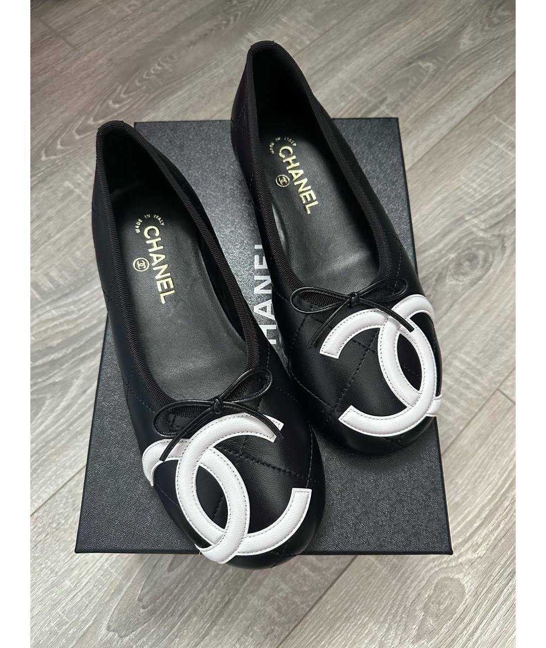 CHANEL Черные кожаные балетки, фото 2