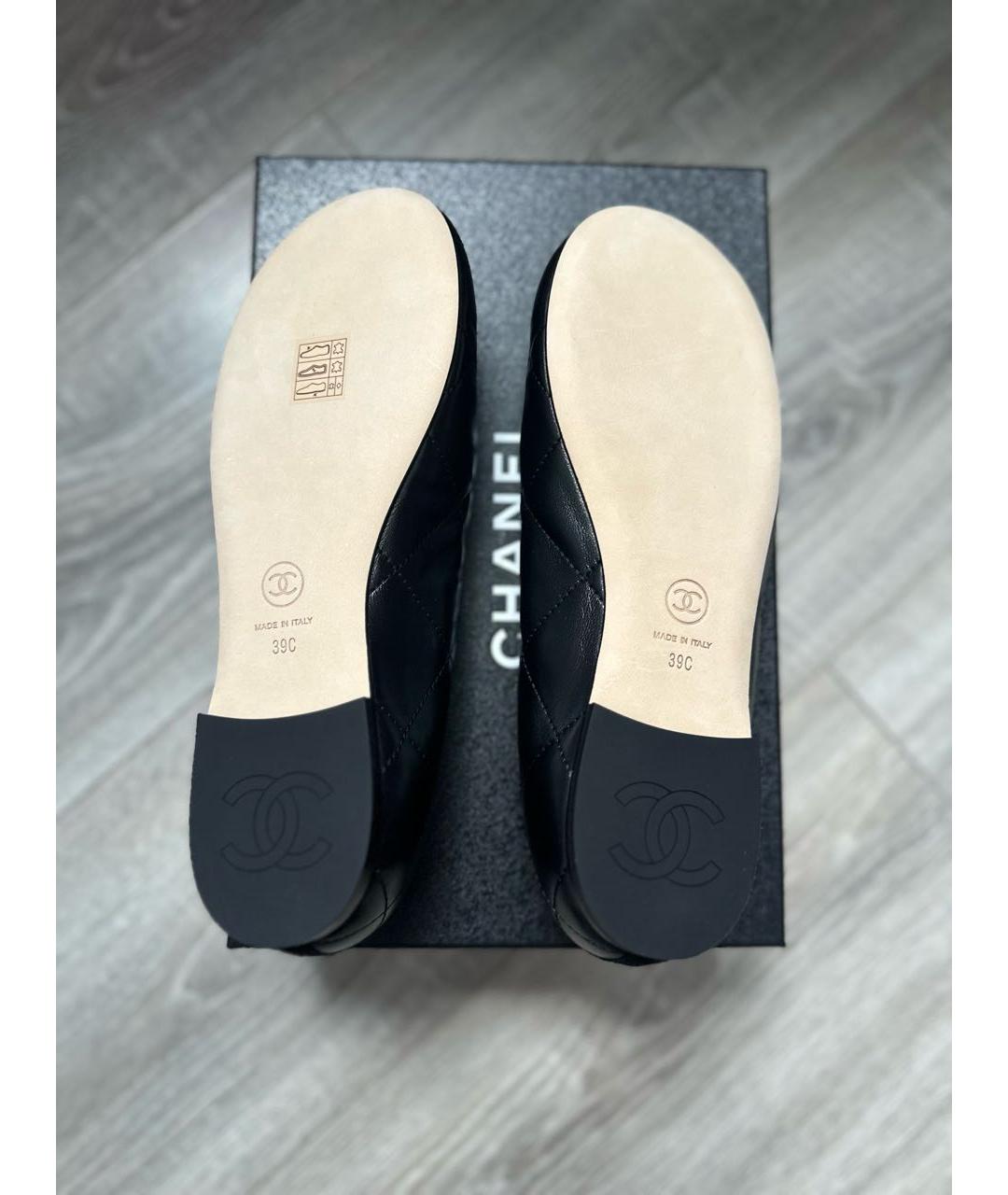 CHANEL Черные кожаные балетки, фото 4