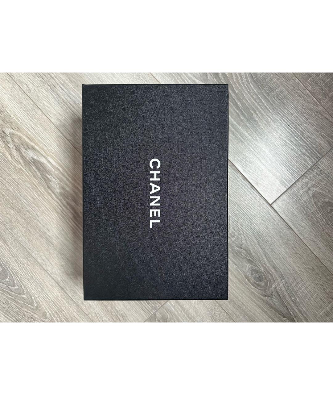 CHANEL Черные текстильные шлепанцы, фото 6