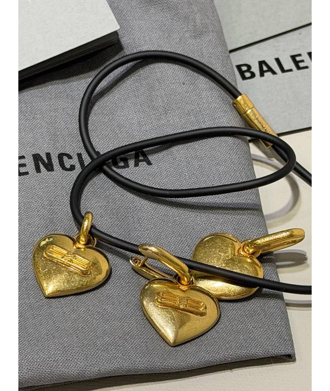 BALENCIAGA Золотые латунные серьги, фото 6
