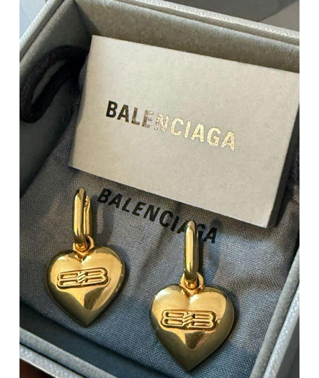 BALENCIAGA Золотые латунные серьги, фото 5