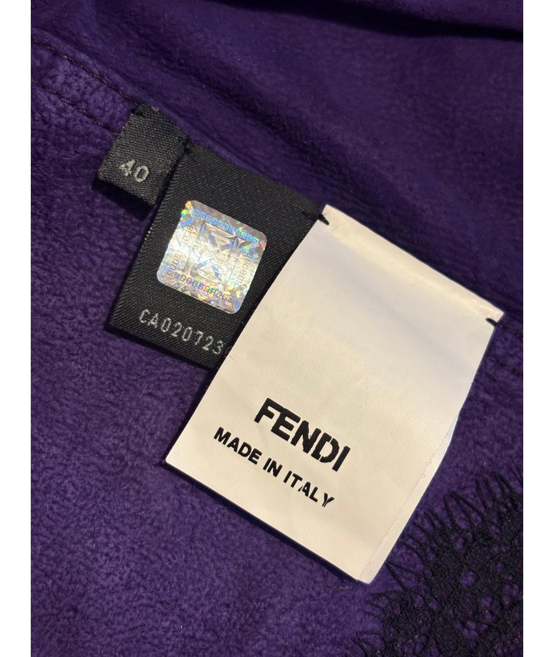 FENDI Фиолетовая кожаная куртка, фото 5