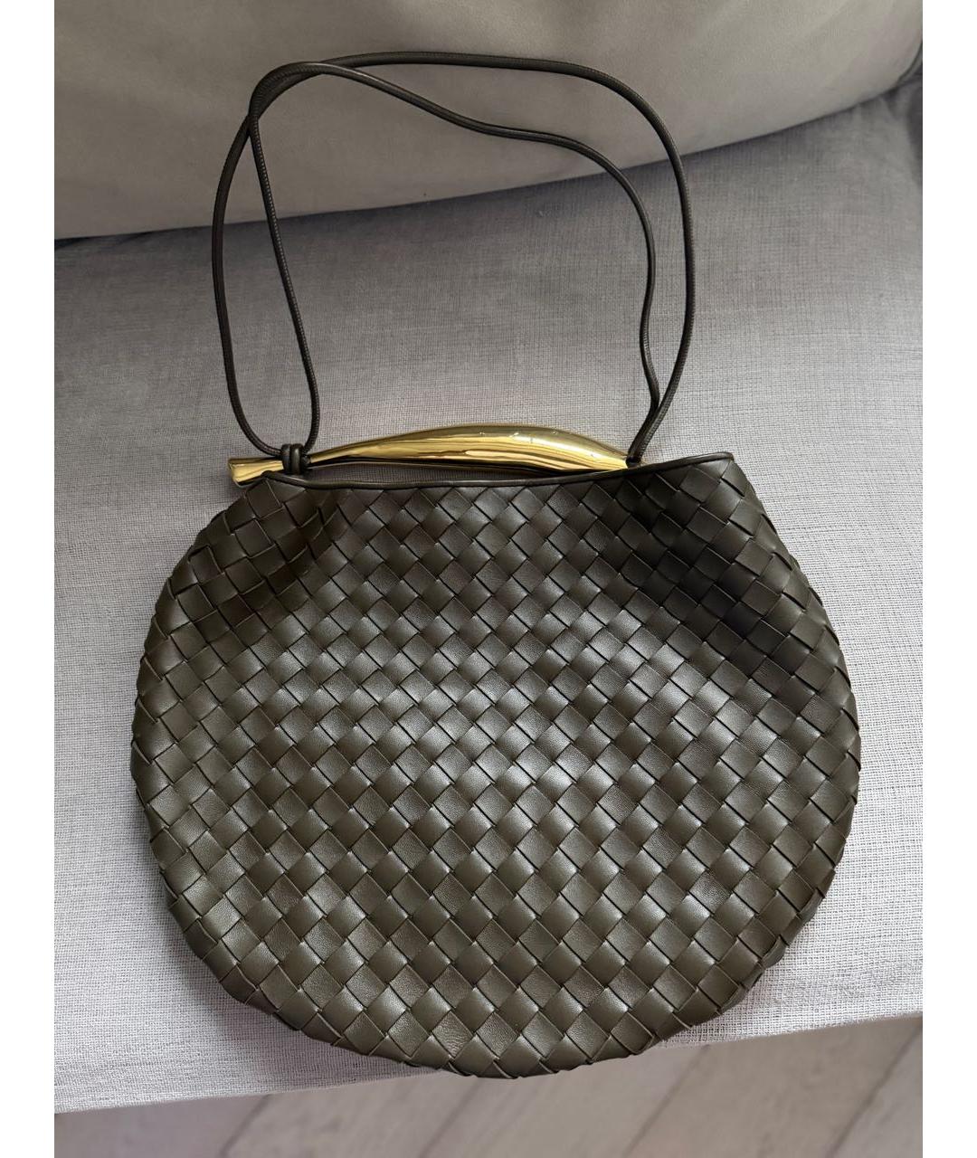 BOTTEGA VENETA Коричневая кожаная сумка с короткими ручками, фото 6