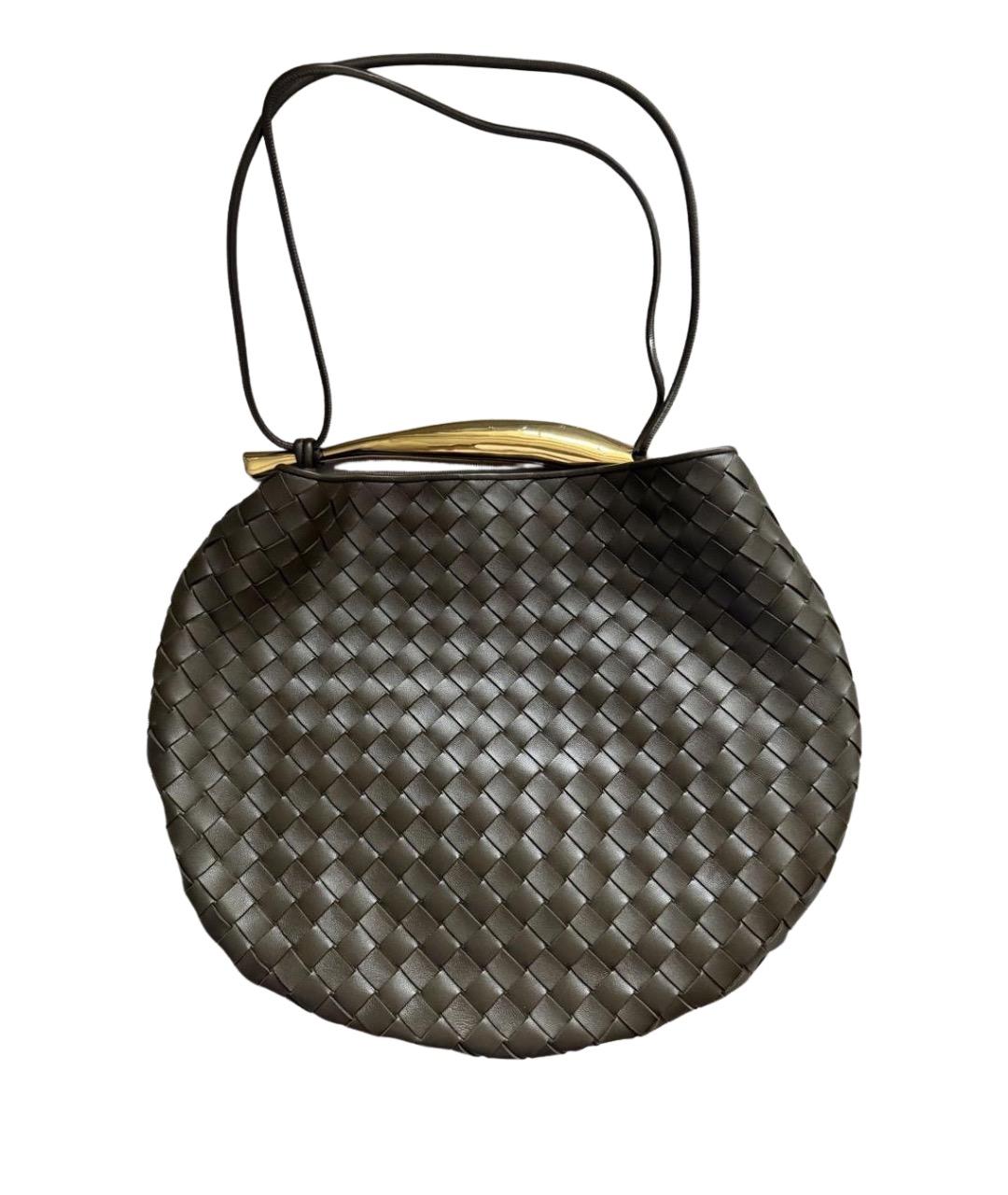 BOTTEGA VENETA Коричневая кожаная сумка с короткими ручками, фото 1