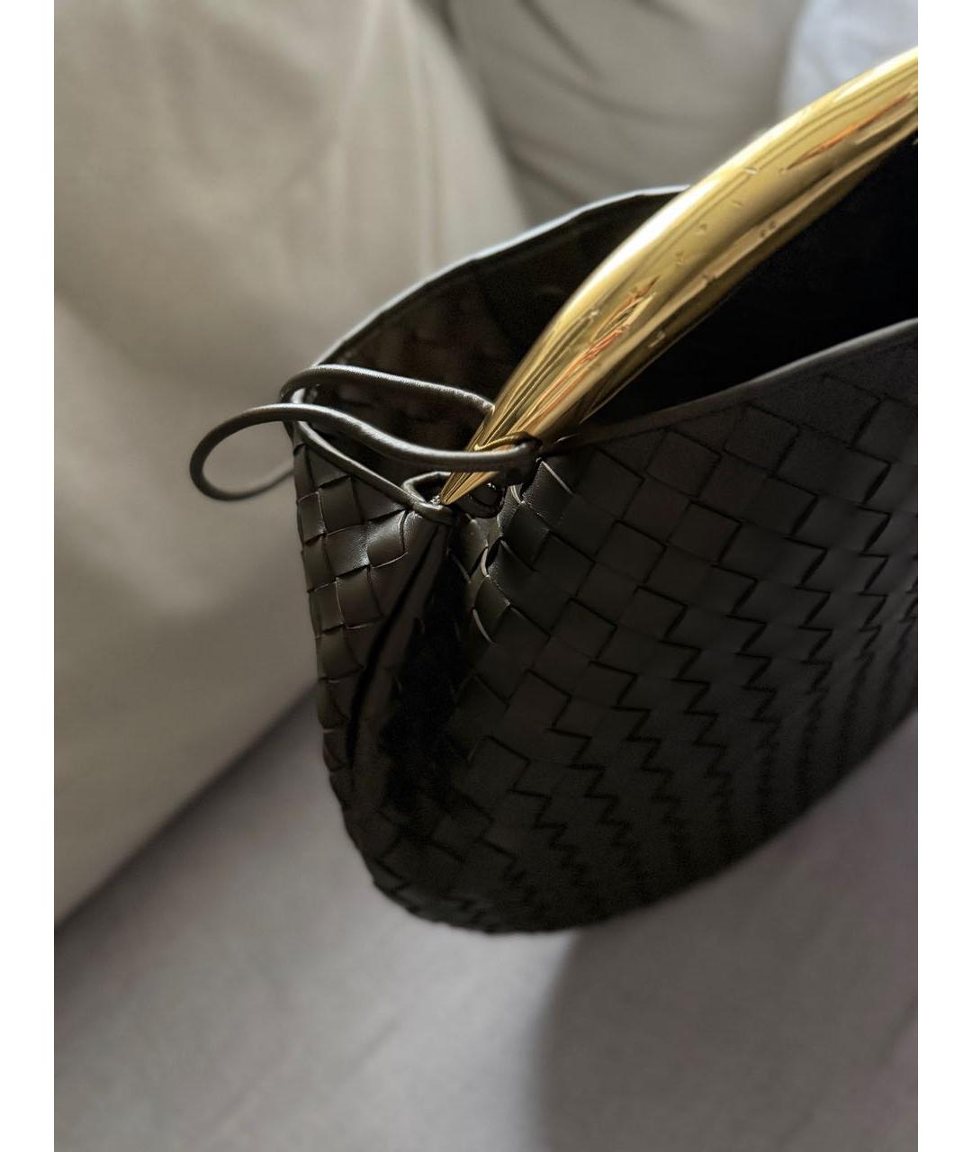 BOTTEGA VENETA Коричневая кожаная сумка с короткими ручками, фото 4