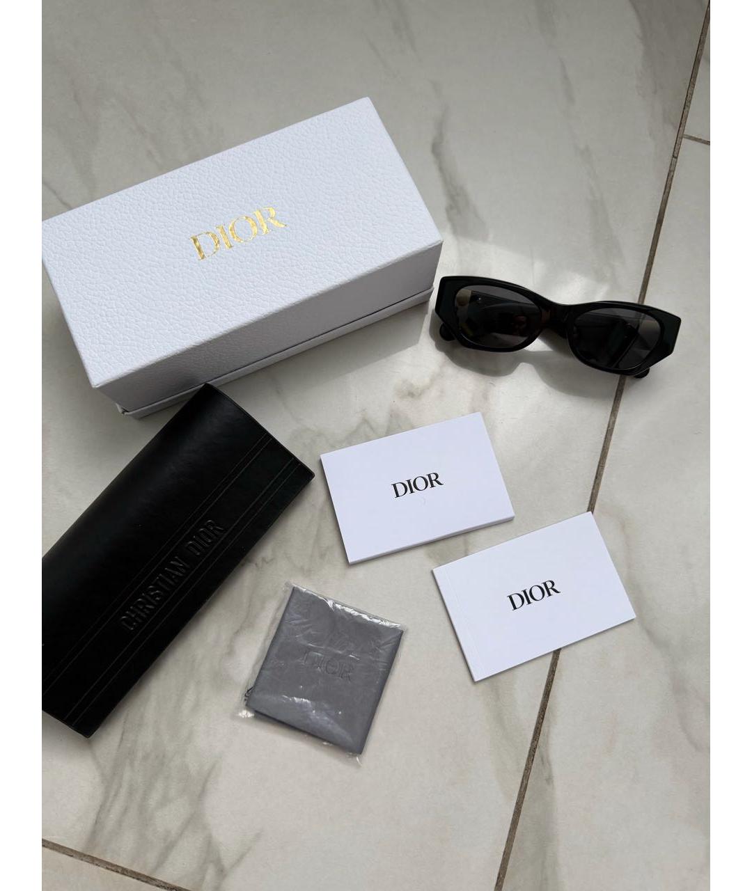 CHRISTIAN DIOR Черные пластиковые солнцезащитные очки, фото 4