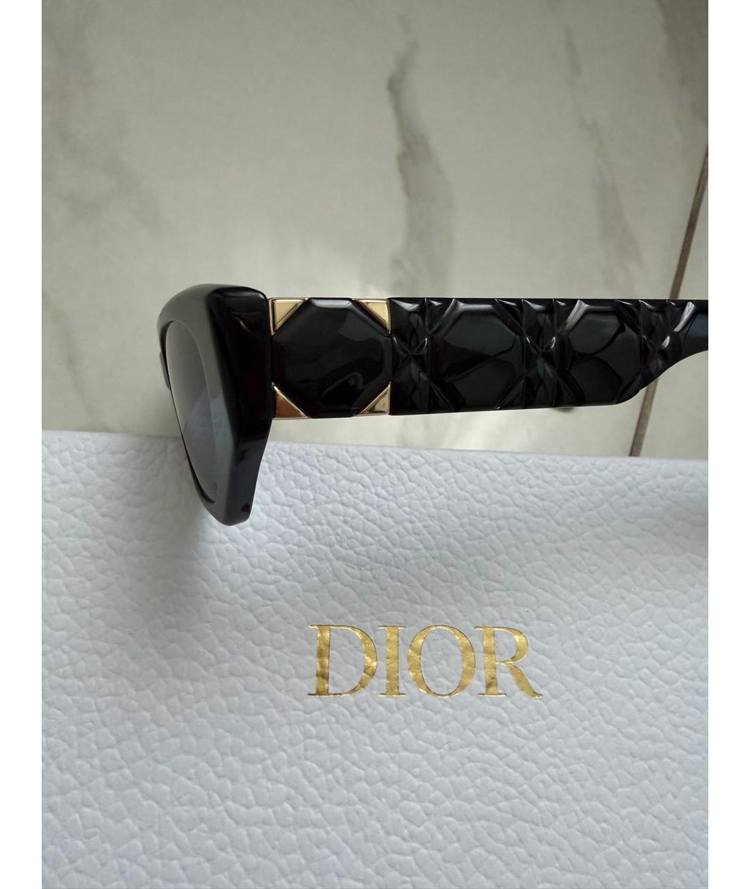 CHRISTIAN DIOR Черные пластиковые солнцезащитные очки, фото 3