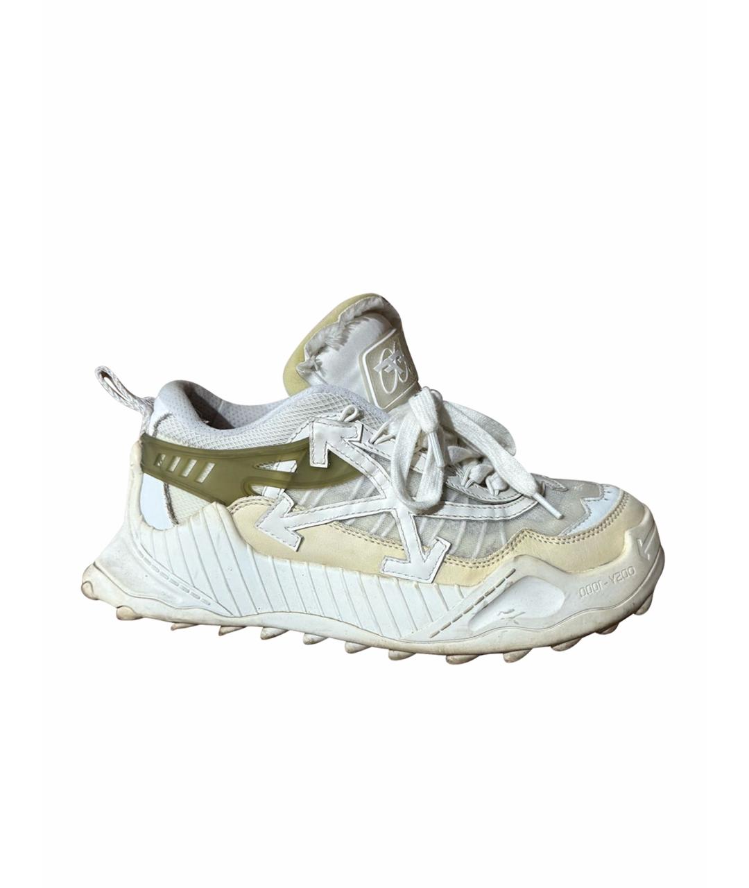 OFF-WHITE Белые кожаные кроссовки, фото 1