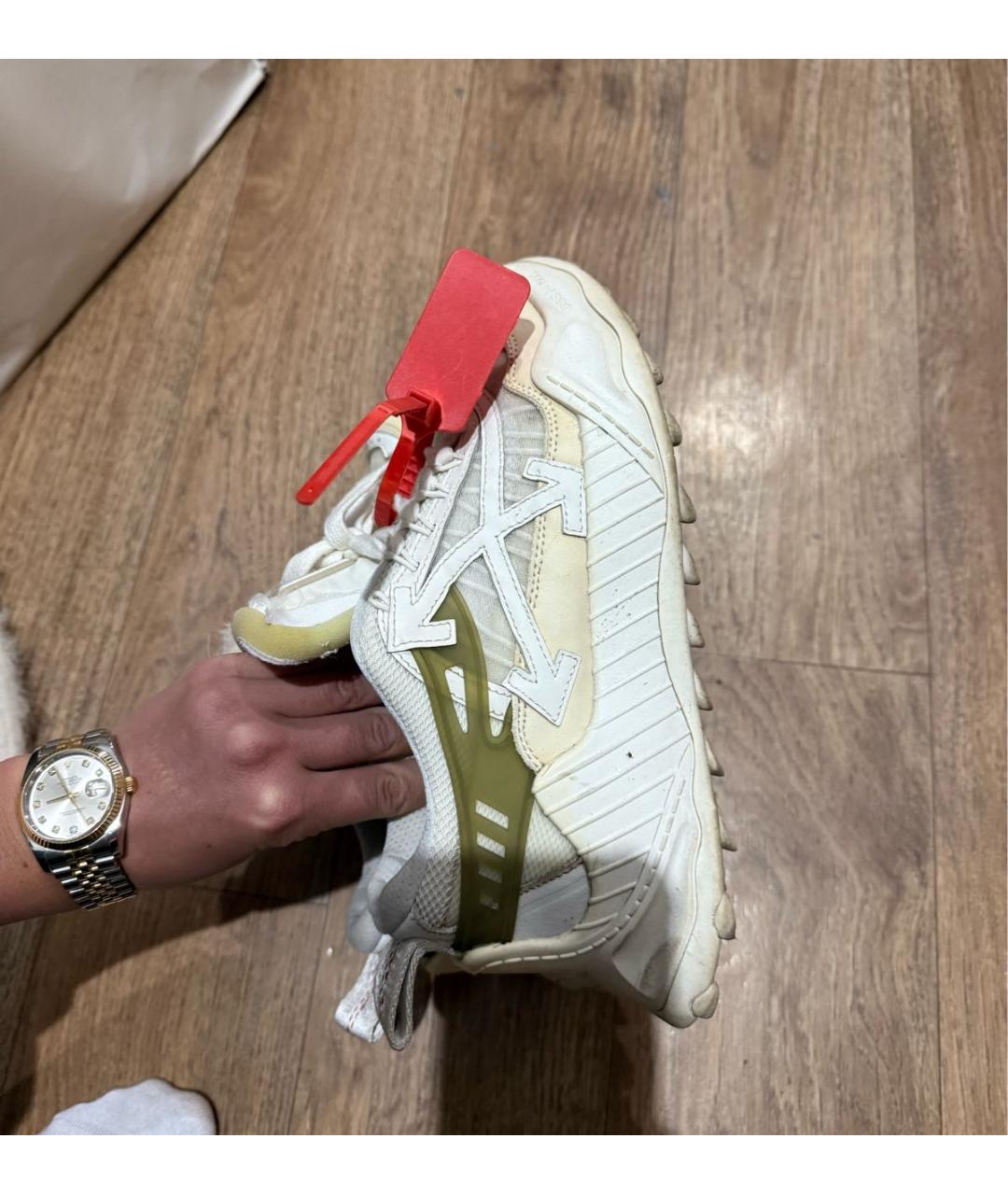 OFF-WHITE Белые кожаные кроссовки, фото 3