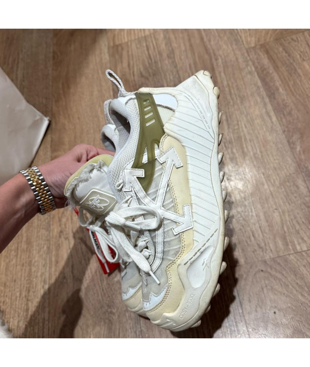 OFF-WHITE Белые кожаные кроссовки, фото 5
