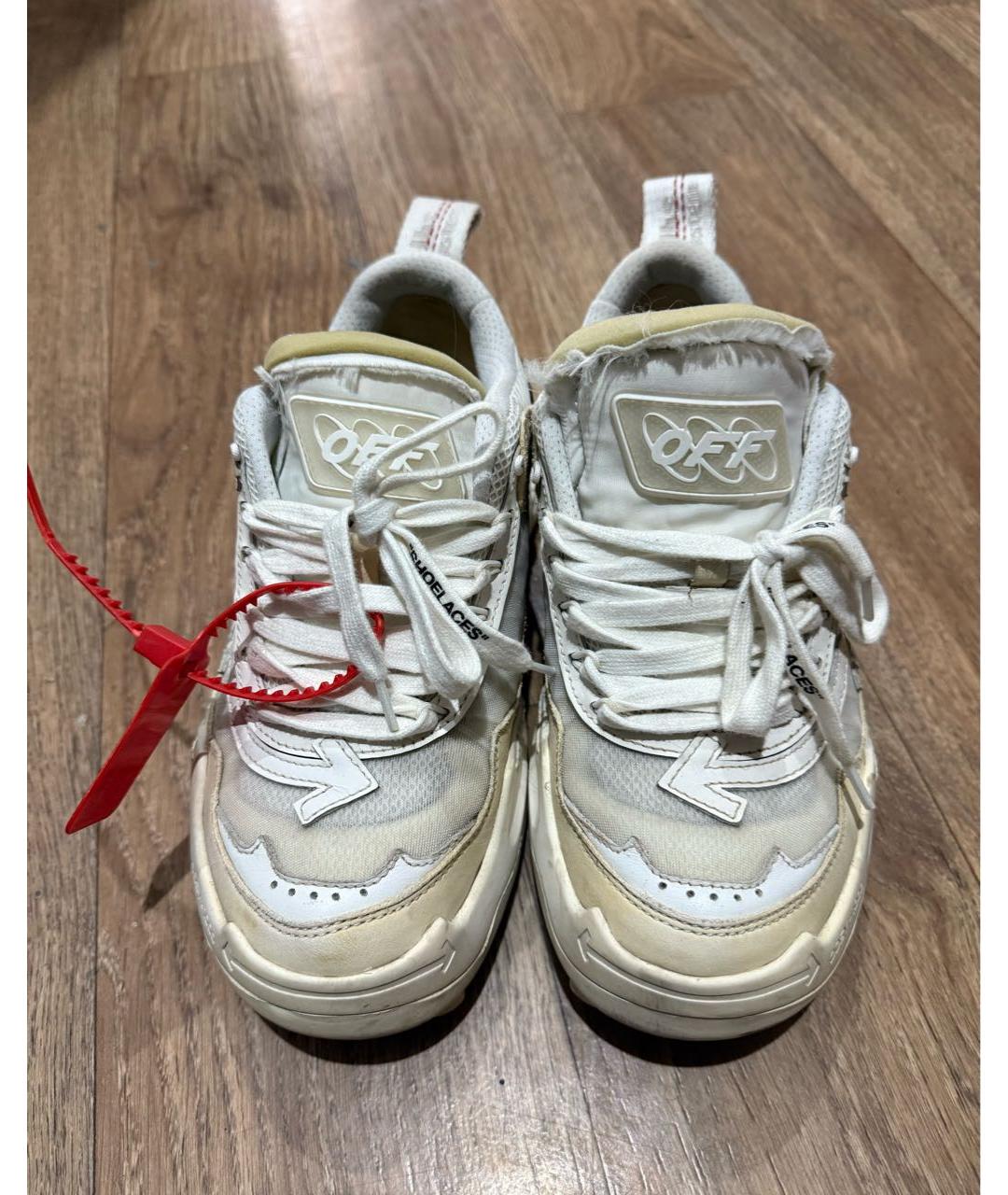 OFF-WHITE Белые кожаные кроссовки, фото 2