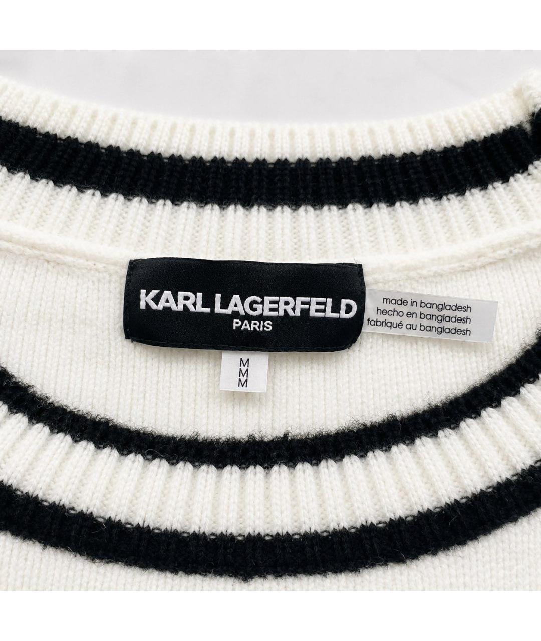 KARL LAGERFELD Белый полиэстеровый джемпер / свитер, фото 4