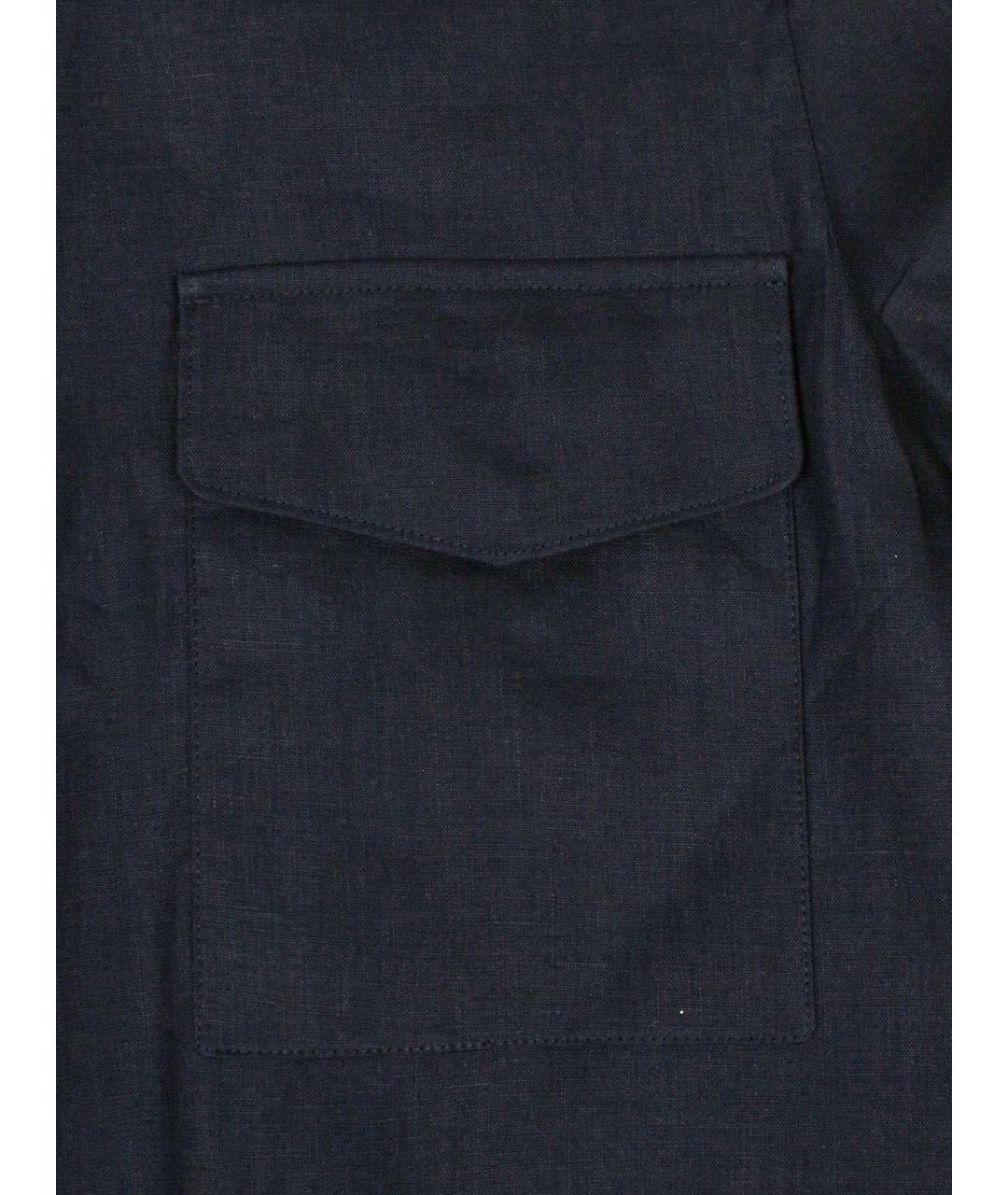 LORO PIANA Темно-синяя льняная куртка, фото 5