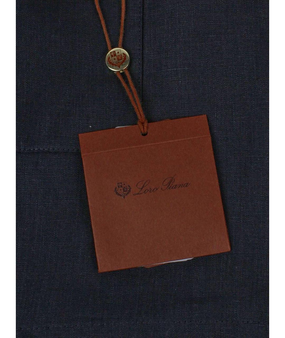 LORO PIANA Темно-синяя льняная куртка, фото 3