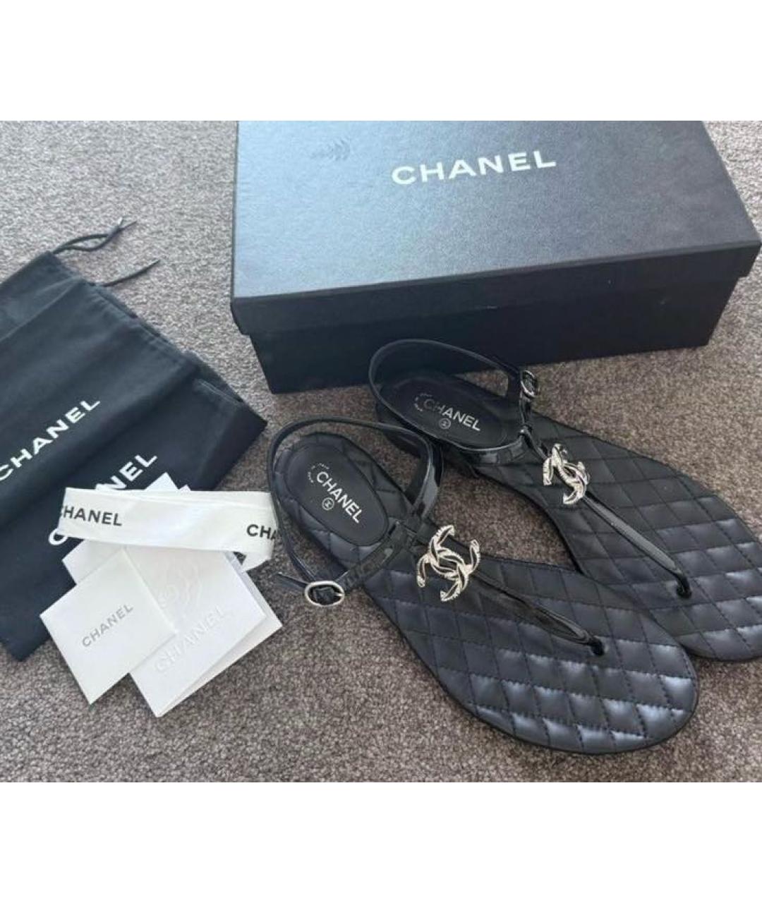 CHANEL Черные сандалии, фото 6