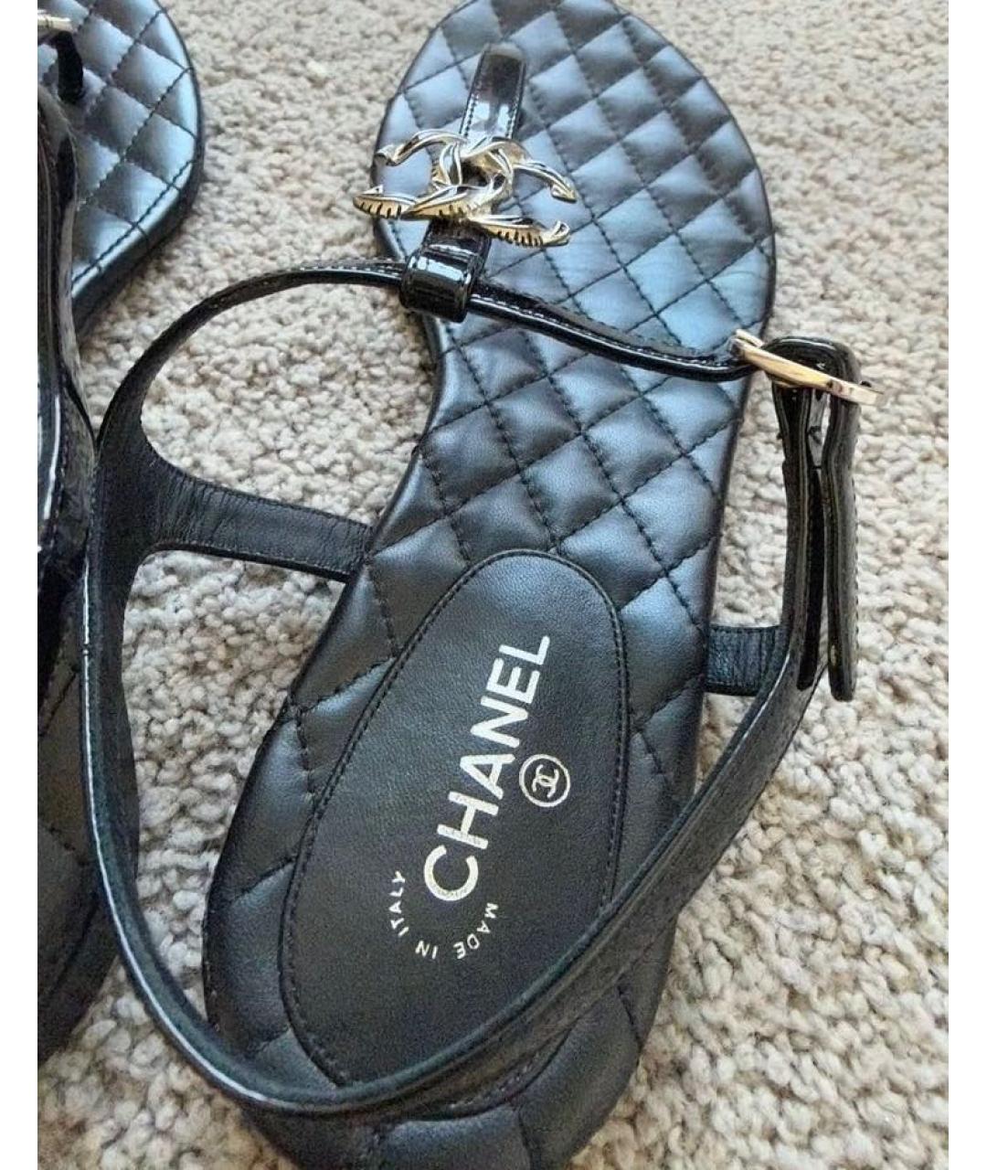 CHANEL Черные сандалии, фото 5