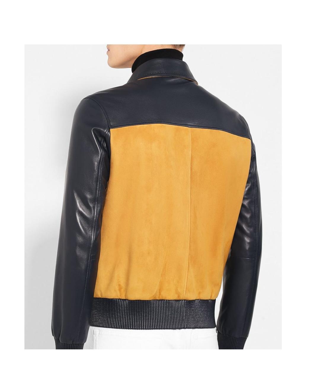 BRIONI Оранжевая кожаная куртка, фото 4